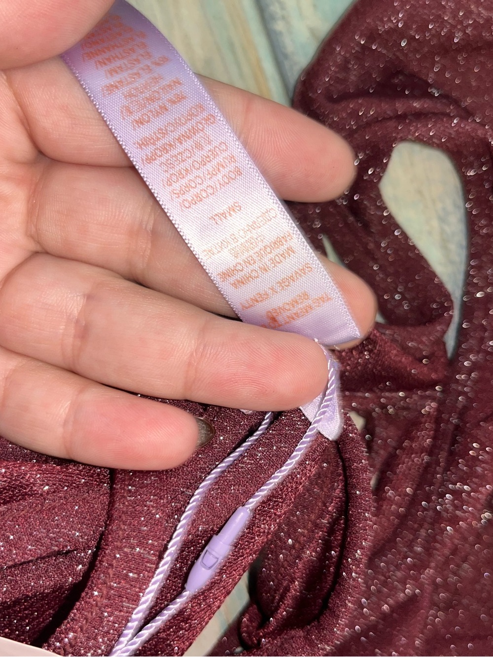 NWT Savage X Fenty Burgundy Shimmer Cutout Long Sleeve Bodysuit Small - Picture 5 of 7